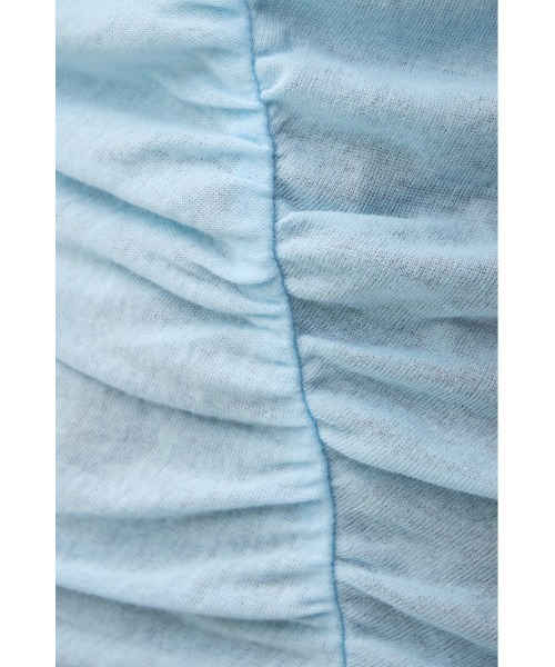 AZUL by moussy（アズールバイマウジー）の「シャーリングスキントップス（Tシャツ/カットソー・レディース・グレー/アイボリー/サックスブルー・FREE）」の13枚目の写真