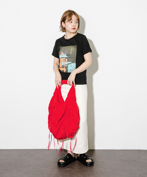 KBF（ケイビーエフ）の「ドロストデザインバルーンBAG（ショルダーバッグ・レディース・カーキ/ブラック/レッド・ONE）」の20枚目の写真