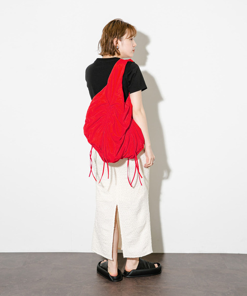 KBF（ケイビーエフ）の「ドロストデザインバルーンBAG（ショルダーバッグ・レディース・カーキ/ブラック/レッド・ONE）」の21枚目の写真