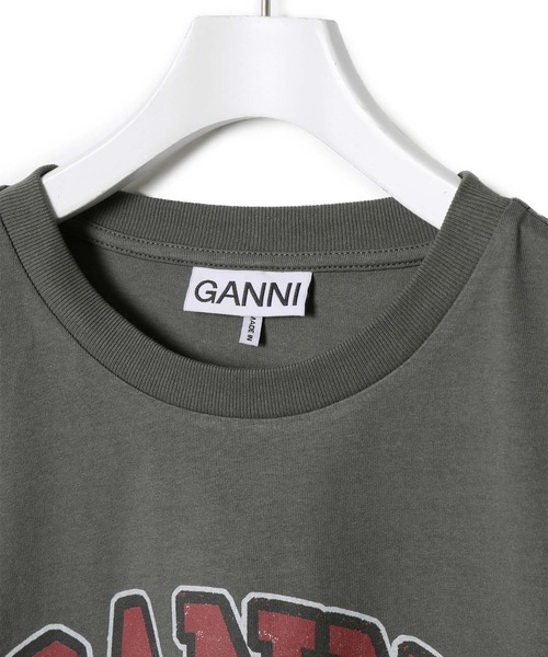 ADAM ET ROPE'（アダムエロペ）の「【GANNI(ガニー)】FUTURE HEAVY CHERRY DROP SHOULDER T-SHIRT（Tシャツ/カットソー・レディース・チャコールグレー・S）」の2枚目の写真