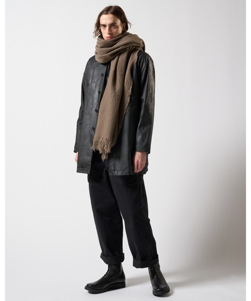 wjk(ダヴルジェイケイ)の「fringe soft stall(ストール/ショール・メンズ・ブラック/グレー/モカ・FREE)」の7枚目の写真