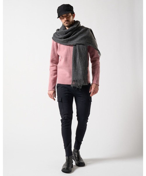 wjk(ダヴルジェイケイ)の「fringe soft stall(ストール/ショール・メンズ・ブラック/グレー/モカ・FREE)」の11枚目の写真