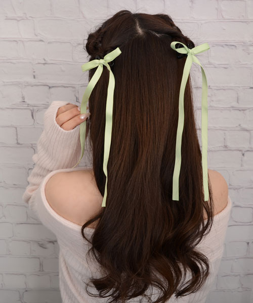 Mayree（メイリー）の「【float】パステルカラー ロングリボン ヘアクリップ【2個セット/5色展開】（バレッタ/ヘアクリップ・レディース・ブラック/イエロー/ミント/ライラック/オフホワイト/ベビーピンク/ライトブルー・FREE）」の19枚目の写真