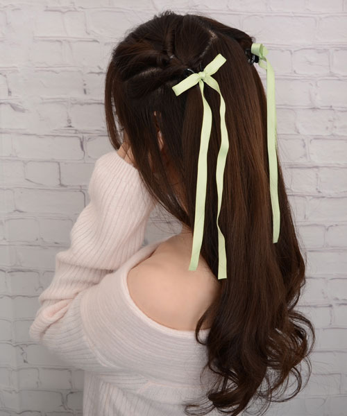 Mayree（メイリー）の「【float】パステルカラー ロングリボン ヘアクリップ【2個セット/5色展開】（バレッタ/ヘアクリップ・レディース・ブラック/イエロー/ミント/ライラック/オフホワイト/ベビーピンク/ライトブルー・FREE）」の20枚目の写真