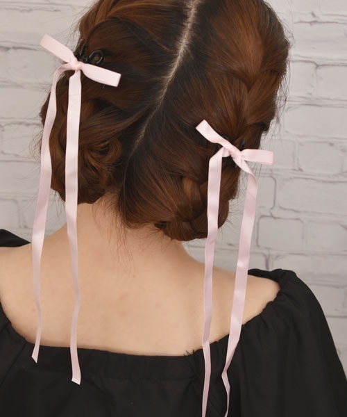 Mayree（メイリー）の「【float】パステルカラー ロングリボン ヘアクリップ【2個セット/5色展開】（バレッタ/ヘアクリップ・レディース・ブラック/イエロー/ミント/ライラック/オフホワイト/ベビーピンク/ライトブルー・FREE）」の16枚目の写真