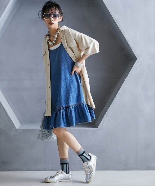 GEVS.（ジェイヴィス）の「＜大きいサイズ＞ レーヨン麻チュニックシャツ GEVS.（シャツ/ブラウス・レディース・ベージュ/ブラック・L/5L/4L/3L/LL）」の5枚目の写真