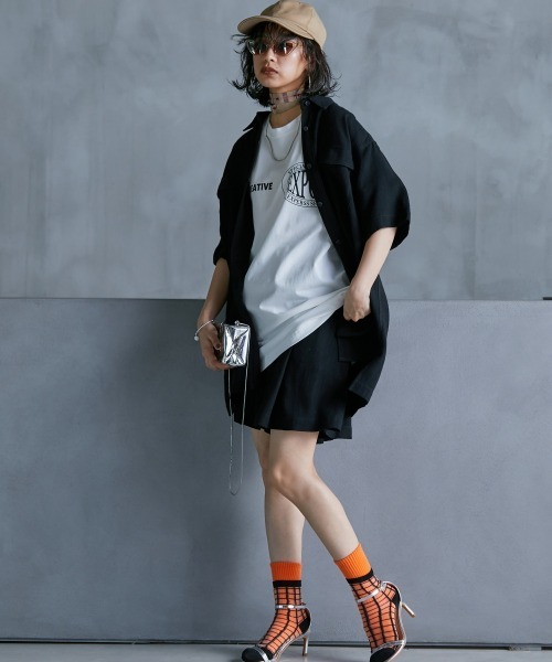 GEVS.（ジェイヴィス）の「＜大きいサイズ＞ レーヨン麻チュニックシャツ GEVS.（シャツ/ブラウス・レディース・ベージュ/ブラック・L/5L/4L/3L/LL）」の10枚目の写真