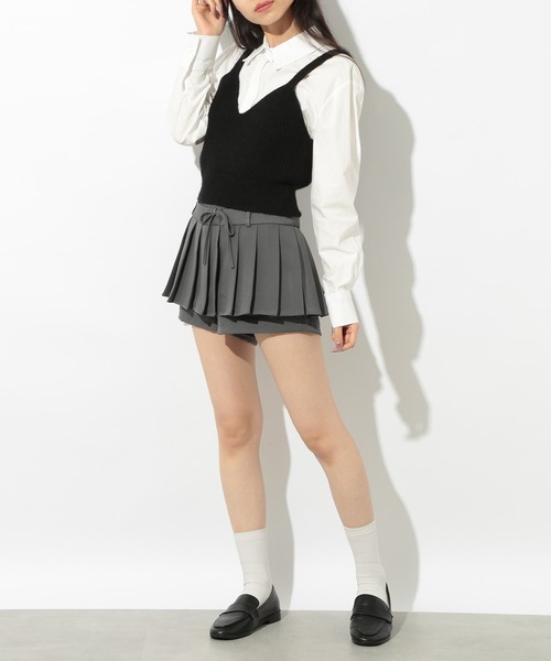 SETUP7(セットアップセブン)の「【SETUP7】リボン ラップ スカート ショートパンツ SCCH538(その他パンツ・レディース・ホワイト/グレー/ブラック・M/S)」の7枚目の写真