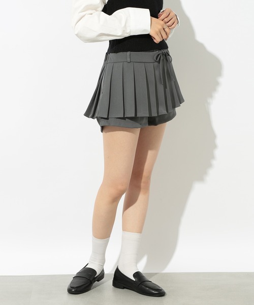 SETUP7(セットアップセブン)の「【SETUP7】リボン ラップ スカート ショートパンツ SCCH538(その他パンツ・レディース・ホワイト/グレー/ブラック・M/S)」の5枚目の写真