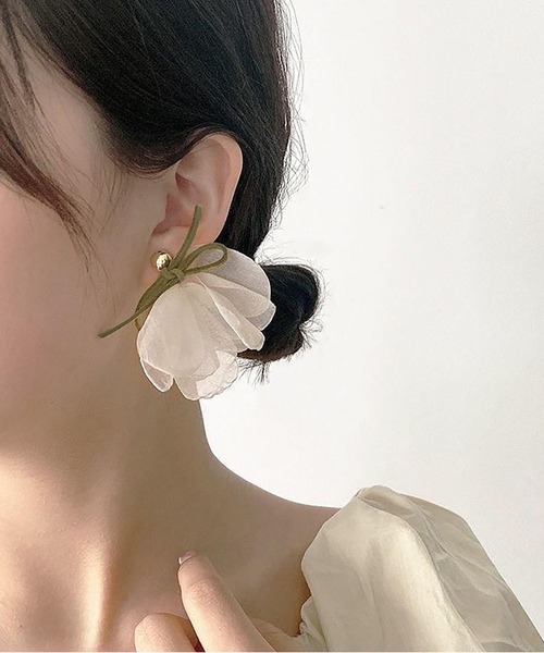 セール】リボンフラワーピアス（ピアス（両耳用））｜LA VORAGINE（ラ