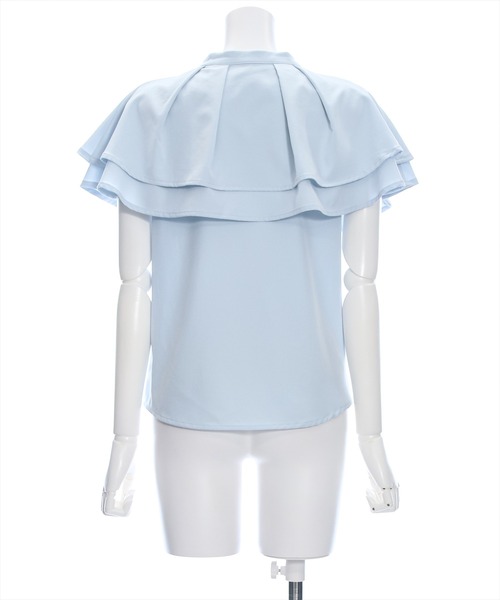 clear（クリア）の「ダブルケープブラウス[オフィスカジュアル 着回し抜群 大人]≪SS新作≫（シャツ/ブラウス・レディース・サックスブルー/ブラック/オフホワイト・F）」の15枚目の写真