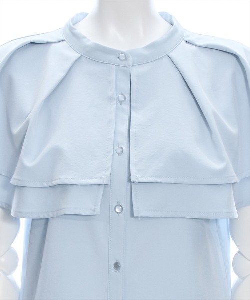 clear（クリア）の「ダブルケープブラウス[オフィスカジュアル 着回し抜群 大人]≪SS新作≫（シャツ/ブラウス・レディース・サックスブルー/ブラック/オフホワイト・F）」の16枚目の写真
