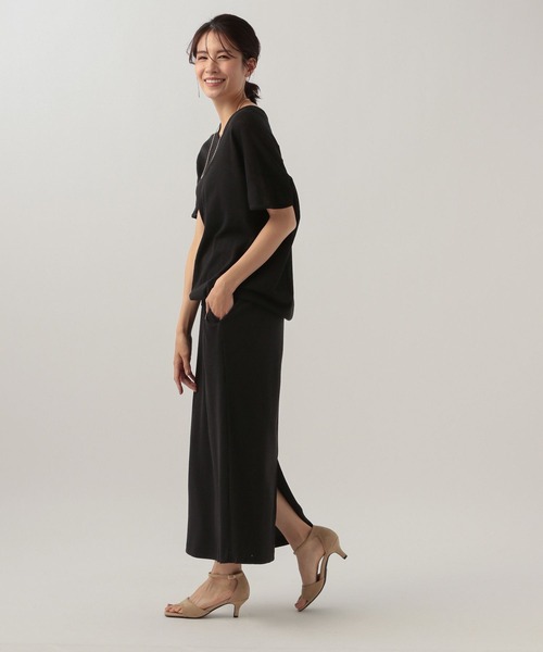 Elura（エルーラ）の「リネン混Vネックプルオーバー/115636（ニット/セーター・レディース・オレンジ/ライトベージュ/ブラック・FREE）」の6枚目の写真