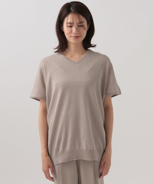 Elura（エルーラ）の「リネン混Vネックプルオーバー/115636（ニット/セーター・レディース・オレンジ/ライトベージュ/ブラック・FREE）」の13枚目の写真