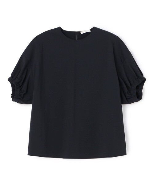 昨季 新品 Ballsey ギャザースリーブ ブラウス 黒 BALLSEY（ボールジィ）の「ラッシュストレッチ ギャザースリーブ