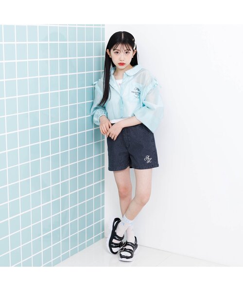 algy（アルジー）の「足口ロゴカラフルシースルーソックス（ソックス/靴下・キッズ・ブルー/オフホワイト/ブラック/ピンク/グリーン・24/21）」の6枚目の写真