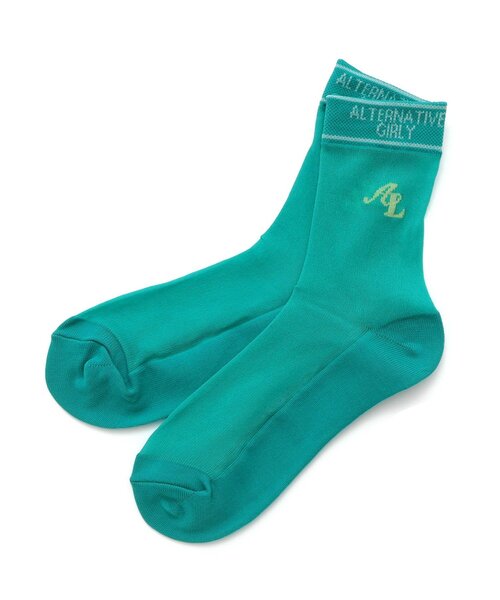 algy（アルジー）の「足口ロゴカラフルシースルーソックス（ソックス/靴下・キッズ・ブルー/オフホワイト/ブラック/ピンク/グリーン・24/21）」の13枚目の写真