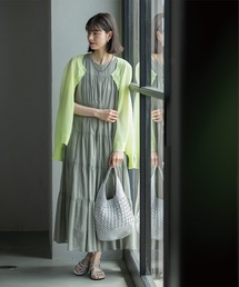 OPAQUE.CLIP | 《5color》ティアードドレス オーガニックコットン混【洗濯機洗い可】(ワンピース)