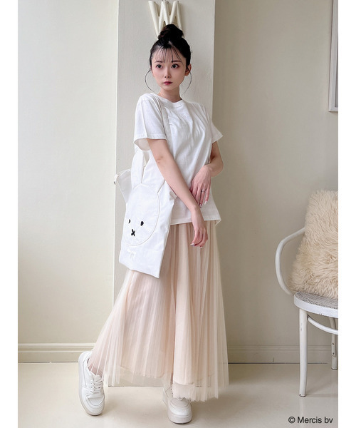 MIIA(ミーア)の「miffy ロゴプリントTシャツ(Tシャツ/カットソー・レディース・オフホワイト/ベージュ・FREE/SHORT)」の5枚目の写真