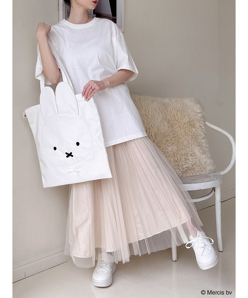 MIIA(ミーア)の「miffy ロゴプリントTシャツ(Tシャツ/カットソー・レディース・オフホワイト/ベージュ・FREE/SHORT)」の9枚目の写真