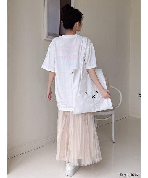 MIIA(ミーア)の「miffy ロゴプリントTシャツ(Tシャツ/カットソー・レディース・オフホワイト/ベージュ・FREE/SHORT)」の10枚目の写真