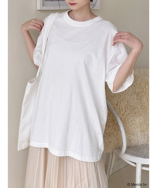 MIIA(ミーア)の「miffy ロゴプリントTシャツ(Tシャツ/カットソー・レディース・オフホワイト/ベージュ・FREE/SHORT)」の12枚目の写真
