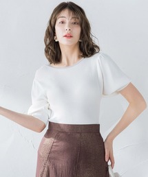 接触冷感バックリボン配色ニット≪手洗い可能≫