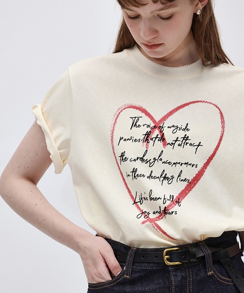 Fano Studios(ファノ ストゥディオズ)の「半袖 ペイントプリントTシャツ FX24S148【Fano Studios】(Tシャツ/カットソー・レディース・クリーム・S/M/L)」の1枚目の写真