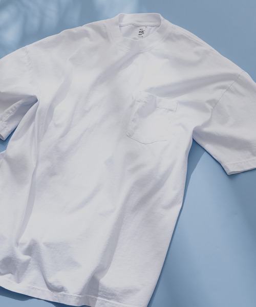 LOS ANGELES APPAREL(ロサンゼルスアパレル)の「【LOS ANGELES APPAREL/ロサンゼルスアパレル】ロスアパ 1809GD 6.5oz ガーメントダイ ポケットTシャツ半袖 MADE IN USA(Tシャツ/カットソー・メンズ・グレー/ホワイト/ブラック/ネイビー・MEDIUM/X-LARGE/LARGE)」の2枚目の写真