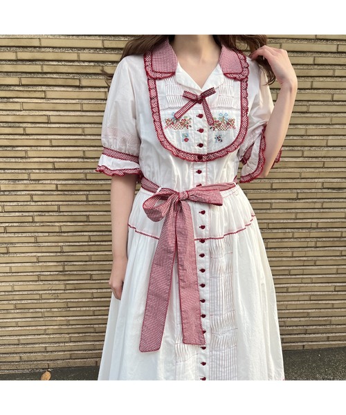PINK HOUSE - ピンクハウス PINK HOUSE ロゴ刺繍サロペット