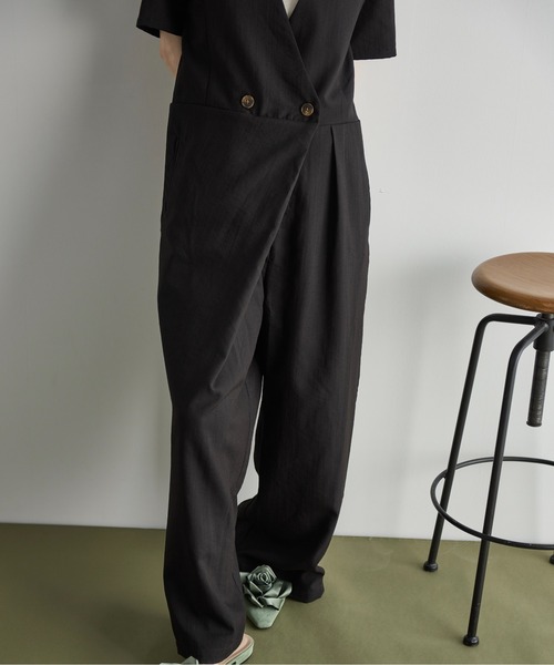 THE YOn（ザヨン）の「アシンメトリーラップデザインオールインワン（つなぎ/オールインワン・レディース・ブラック/ミックスグレー/ピンク/ライトブルー・FREE）」の16枚目の写真