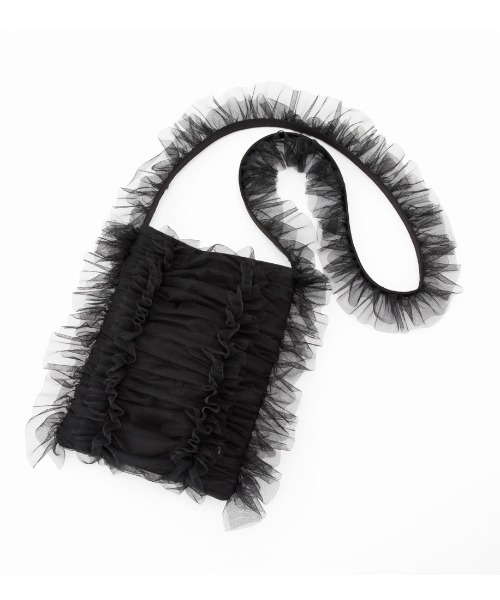 Casselini（キャセリーニ）の「CASSELINI/キャセリーニ/チュールシャーリングショルダー（ショルダーバッグ・レディース・ライラック/ブラック/ナチュラル・FREE）」の4枚目の写真