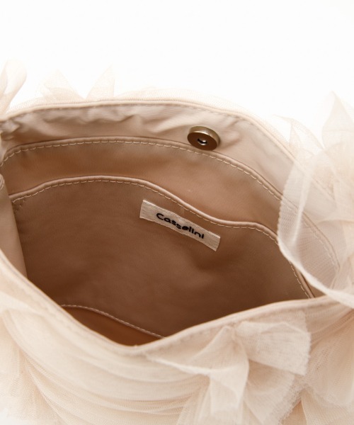 Casselini（キャセリーニ）の「CASSELINI/キャセリーニ/チュールシャーリングショルダー（ショルダーバッグ・レディース・ライラック/ブラック/ナチュラル・FREE）」の7枚目の写真