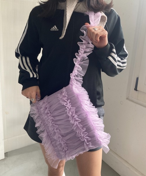 Casselini（キャセリーニ）の「CASSELINI/キャセリーニ/チュールシャーリングショルダー（ショルダーバッグ・レディース・ライラック/ブラック/ナチュラル・FREE）」の10枚目の写真