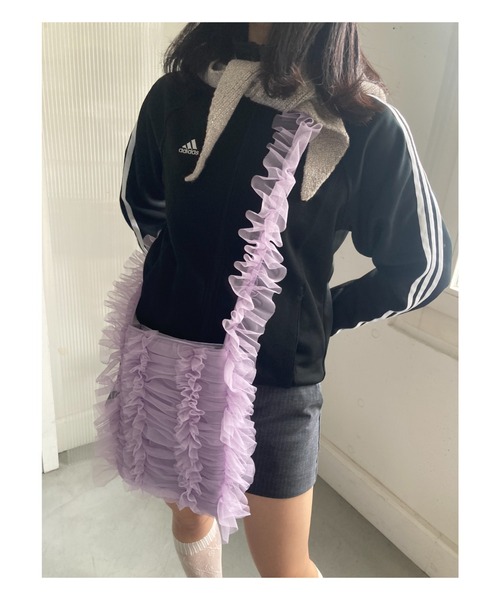 Casselini（キャセリーニ）の「CASSELINI/キャセリーニ/チュールシャーリングショルダー（ショルダーバッグ・レディース・ライラック/ブラック/ナチュラル・FREE）」の11枚目の写真