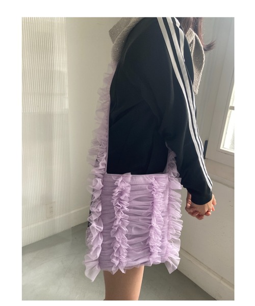 Casselini（キャセリーニ）の「CASSELINI/キャセリーニ/チュールシャーリングショルダー（ショルダーバッグ・レディース・ライラック/ブラック/ナチュラル・FREE）」の12枚目の写真