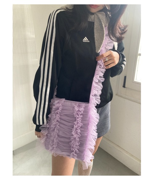 Casselini（キャセリーニ）の「CASSELINI/キャセリーニ/チュールシャーリングショルダー（ショルダーバッグ・レディース・ライラック/ブラック/ナチュラル・FREE）」の13枚目の写真