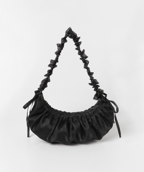 SMELLY（スメリー）の「フリルギャザーリボンショルダーバッグ（ショルダーバッグ・レディース・アイボリー/ブラック・-）」の9枚目の写真