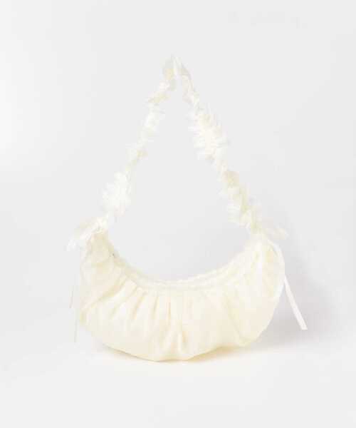 SMELLY（スメリー）の「フリルギャザーリボンショルダーバッグ（ショルダーバッグ・レディース・アイボリー/ブラック・-）」の10枚目の写真