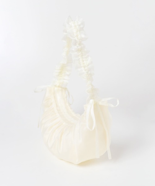 SMELLY（スメリー）の「フリルギャザーリボンショルダーバッグ（ショルダーバッグ・レディース・アイボリー/ブラック・-）」の11枚目の写真