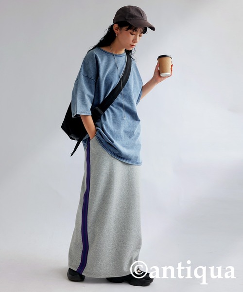 antiqua(アンティカ)の「デニムライクトップス(Tシャツ/カットソー・レディース・ブルー/ブラック・ONESIZE)」の20枚目の写真