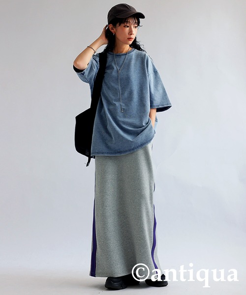 antiqua(アンティカ)の「デニムライクトップス(Tシャツ/カットソー・レディース・ブルー/ブラック・ONESIZE)」の21枚目の写真