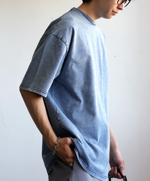 antiqua(アンティカ)の「デニムライクトップス(Tシャツ/カットソー・レディース・ブルー/ブラック・ONESIZE)」の6枚目の写真
