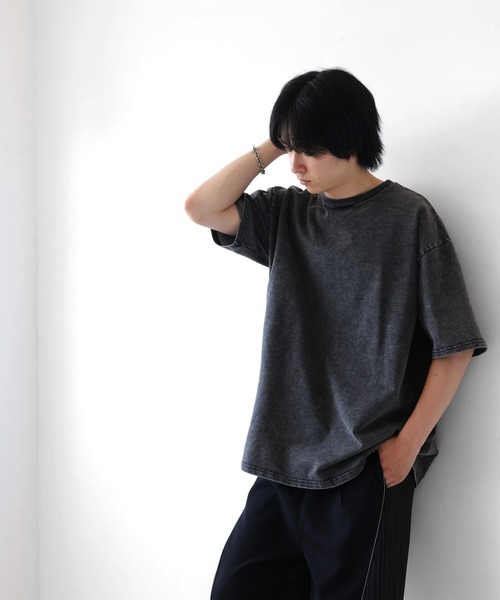 antiqua(アンティカ)の「デニムライクトップス(Tシャツ/カットソー・レディース・ブルー/ブラック・ONESIZE)」の5枚目の写真