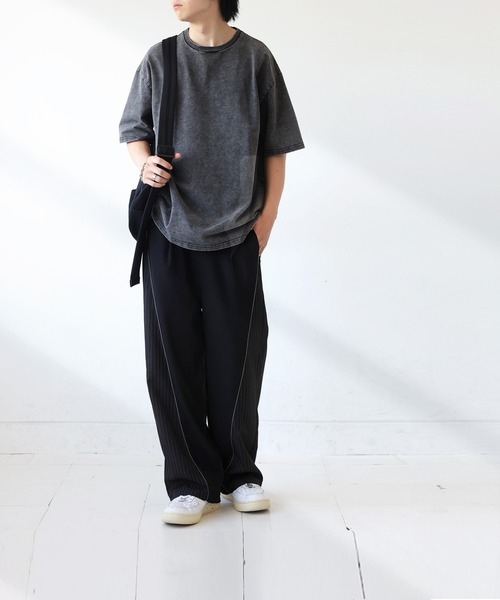 antiqua(アンティカ)の「デニムライクトップス(Tシャツ/カットソー・レディース・ブルー/ブラック・ONESIZE)」の4枚目の写真