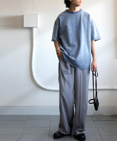 antiqua(アンティカ)の「デニムライクトップス(Tシャツ/カットソー・レディース・ブルー/ブラック・ONESIZE)」の7枚目の写真