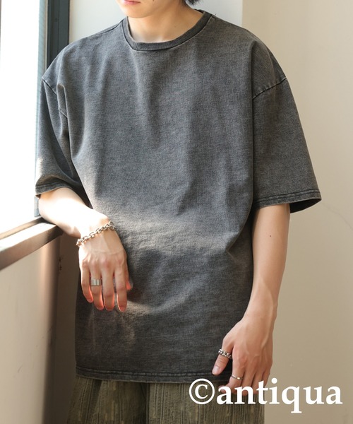 antiqua(アンティカ)の「デニムライクトップス(Tシャツ/カットソー・レディース・ブルー/ブラック・ONESIZE)」の8枚目の写真
