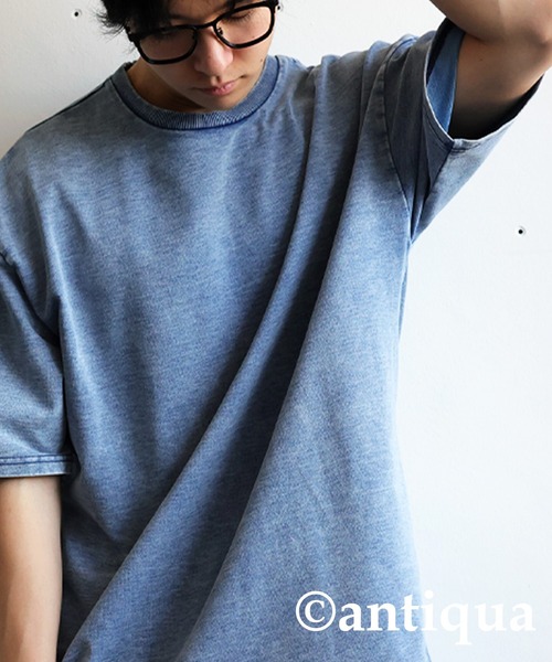antiqua(アンティカ)の「デニムライクトップス(Tシャツ/カットソー・レディース・ブルー/ブラック・ONESIZE)」の10枚目の写真