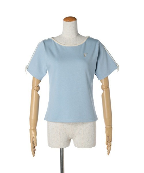 F i.n.t(フィント)の「リボンラインカットトップス/fint(Tシャツ/カットソー・レディース・ライトブルー/ブラック/オフホワイト・FREE)」の16枚目の写真