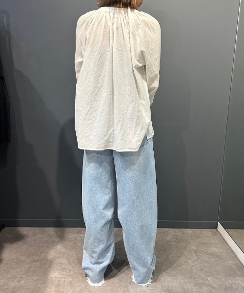 【セール】キャンブリックボイル 袖刺繍プルオーバー（シャツ/ブラウス）｜LOSUCA（ロスカ）